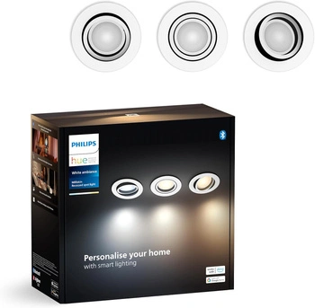 3x LED zapustená pod omietku 4,2 W 400 lm IP20 White Ambiance TW White Smart SMART Zigbee Bluetooth Milliskin Philips HUE