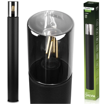 Vonkajšie stojace stĺpy Záhradné svietidlo pre žiarovku E27 Čierne sklo IP54 80 cm SALVIA LUMILED