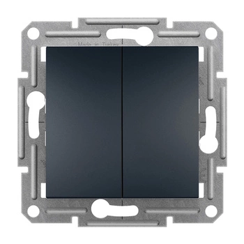 Bipolárny spínač svetla Asfora IP20 antracitový