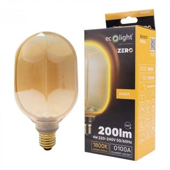 LED žiarovka O100 E27 4W 200lm 1800K teplá biela FILAMENT Dekoratívne osvetlenie ZERO Ecolight