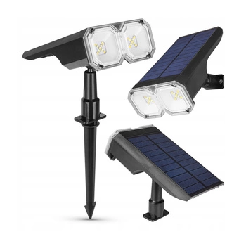 Solárne poháňaná vonkajšia LED lampa na pól 1,8 W 2700/6500K CCT so súmrakovým senzorom Black Masterled