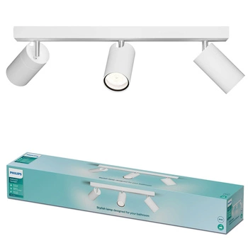 Reflektorové stropné svietidlo 3x GU10 IP44 biele Idris Philips