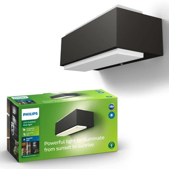 Záhradné nástenné svietidlo Vonkajšia fasádna LED lampa 9W 1000lm 4000K IP44 Anthracite Stratosphere Philips