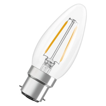 LED žiarovka B35 B22d sviečka 1,8W = 25W 250lm 2700K teplá biela 300° Filament STAR CLASSIC Osram
