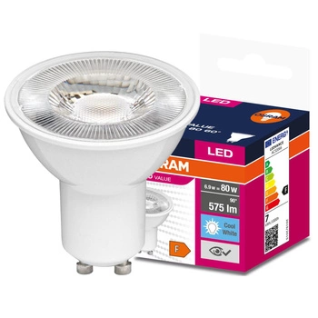 LED PAR16 reflektor GU10 6,9W = 80W 575lm 4000K, neutrálna biela 60° VALUE Osram