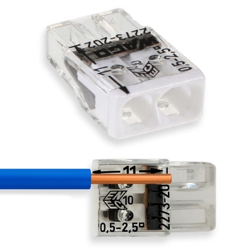 Rýchlospojka WAGO 2273-202 pre drôt 2x0,5-2,5 mm
