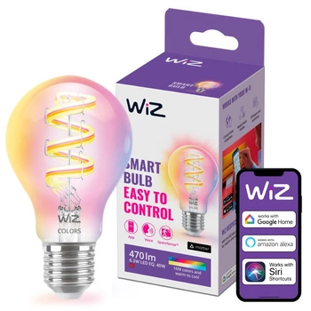 LED žiarovka E27 A60 6,3W = 40W 470lm 2200-6500K RGB + TW FILAMENT Smart SMART WiFi Bluetooth App WiZ