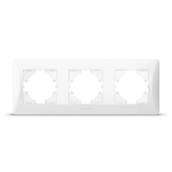 Horizontálny rám zásuvky Trojitá povrchová montáž biela BINERA VIDEX