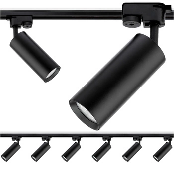 Sada osvetľovacích prípojníc 2 m + 6x RITI GU10 čierna LUMILED reflektor