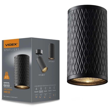 Svietidlo SPOT na povrchovú montáž 1x GU10 Black TALEN Videx