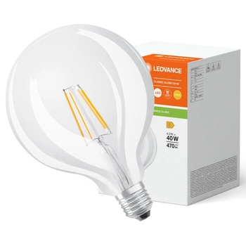 LED žiarovka E27 G125 4W = 40W 470lm 2700K teplá biela 300° Ledvance