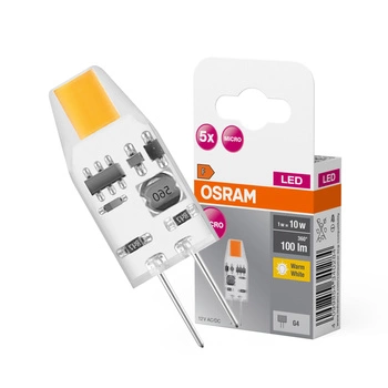 5x LED žiarovka G4 1W = 10W 100lm 2700K teplá biela 12V 320° BASE Osram
