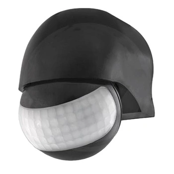 Vonkajší PIR senzor pohybu a súmraku nastaviteľný čierny IP44 180° Masterled