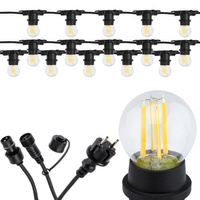 Záhradná vonkajšia svetelná reťaz Girland 15m 15xE27 LED 7W 3000K Lumiled