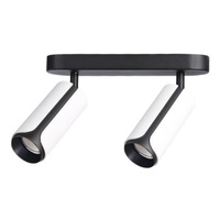 Bodové stropné svietidlo Tuba Reflektor Halogénové svietidlo 2x GU10 Pohyblivé Čierne Biele Sento Masterled