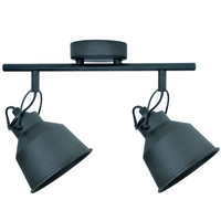 Nástenné a stropné bodové svietidlo 2x E14 čierne NIKO Sanico Goldlux