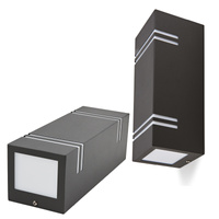 Záhradné vonkajšie nástenné svietidlo 2x GU10 IP44 Black Quazar Kobi