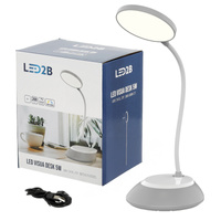 LED 5W 200lm CCT 270° dobíjateľná sivá stolová lampa Visua Kobi