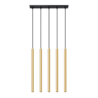Stropné závesné svietidlo 5x G9 Tuba Luster Tubular Gold Gloss Modern Pastelo Sollux