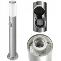 Záhradný stojaci vonkajší LED stĺp E27 strieborný IP44 Manila 65cm Masterled