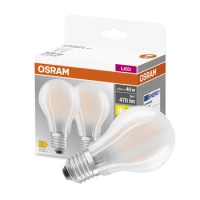 2x LED žiarovka A60 E27 4W = 40W 470lm 2700K teplá biela 300° BASE Osram