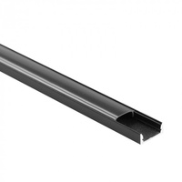 Hliníkový povrchový profil LED Black 2m s čiernym difúzorom pre LED pásy + krytky Ecolight série N