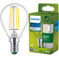 LED žiarovka E14 guľka P45 2,3W = 40W 485lm 210lm/W 4000K neutrálna biela 300° CLASS A UltraEfficient Philips