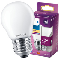 LED žiarovka E27 guľka P45 4,3W = 40W 470lm 2700K teplá biela FILAMENT LED Classic Philips