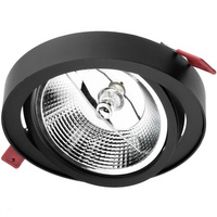 Zápustná montáž GU10 AR111 14cm kruhová čierna CARPI LUMILED