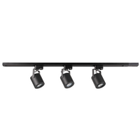 Súprava zbernicovej lišty 1-fázová lišta + 3x GU10 reflektor čierny MINOR Sanico Goldlux