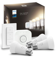 3x LED žiarovka E27 A60 9,5W = 75W 1055lm 2700K teplá biela SMART Smart Bluetooth ZigBee White + Bridge Bridge + Regulátor PILOT Philips HUE Starter Kit