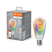 LED žiarovka E27 4,8W = 40W 470lm RGBW CCT Stmievateľná SMART+ WiFi Filament Edison Ledvance