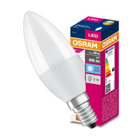 LED žiarovka B39 sviečka E14 7,5W = 60W 806lm 4000K neutrálna biela 200° VALUE CLASSIC Osram