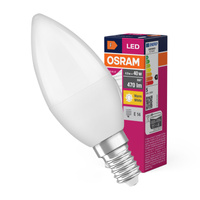 LED žiarovka B37 sviečka E14 4,9W = 40W 470lm 2700K teplá biela 180° VALUE CLASSIC Osram