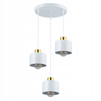 Masterled 3x E27 Okrúhle závesné svietidlo Elza v bielom zlate