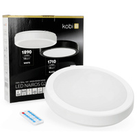 LED stropné svietidlo do kúpeľne Povrchová montáž 18W 1890lm 4000K 120° so senzorom pohybu a súmraku Biela IP65 Nairos Kobi