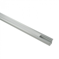 Zapustený eloxovaný hliníkový LED profil 2 m s matným difúzorom pre LED pásy + koncové krytky Séria Ecolight PW