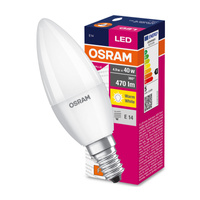 LED žiarovka B37 sviečka E14 4,9W = 40W 470lm 2700K teplá biela 200° VALUE CLASSIC Osram