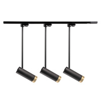 Súprava zbernicovej lišty 1-fázová lišta + 3x GU10 reflektor čiernozlatý PORTO Sanico Goldlux