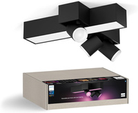 LED reflektorové stropné svietidlo 37,6 W 2960 lm IP20 Biela a farebná atmosféra RGB + TW Black Smart SMART Zigbee Bluetooth Centris Philips HUE