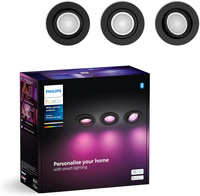 3x LED svietidlo na zapustenú montáž 4,2 W 400 lm IP20 Biela a farebná Ambiance RGB + TW Black Smart SMART Zigbee Bluetooth Centura Philips HUE