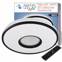 Plafond LED stropné svietidlo 24W 1680lm 3000-6500K CCT 160° stmievateľné Pilot Round Black Santo Masterled