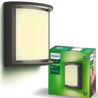 Záhradné nástenné svietidlo Vonkajšie fasádne svietidlo LED 3,8 W 800 lm 2700 K antracitová Samondra Ultra Efficient Philips