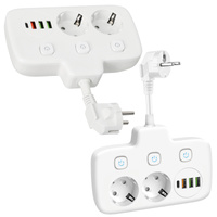 Sieťová rozdeľovacia zástrčka 2x uzemnená zásuvka Napájací pásik 3x prepínač USB-C Linea PRO Kobi