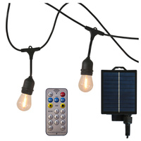 Solárna vonkajšia záhradná svetelná reťaz 10x LED 2700K so súmrakovým senzorom čierna IP44 PARTY Sanico Goldlux