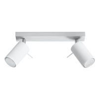 SPOT TUBA Reflektor 2x GU10 Tubular White Moderné kruhové stropné svietidlo Sollux na povrchovú montáž