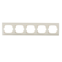 Horizontálny 5-násobný rámik na povrchovú montáž pre zásuvku Beige LOGI Kanlux