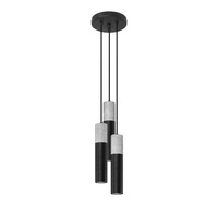 SPOT TUBA 3x GU10 Závesné svietidlo na povrch Tubular pendant Black Grey Modern Borigio Sollux