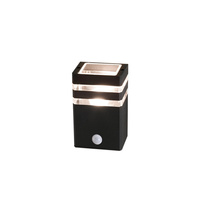 Záhradné vonkajšie nástenné svietidlo E27 s povrchovou montážou a snímačom pohybu čierne Vodotesné IP54 Moderné RIO SENSOR 7017 Nowodvorski