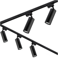 Rail Kit Rail bar 3m + 5x GU10 LED reflektor Čierna